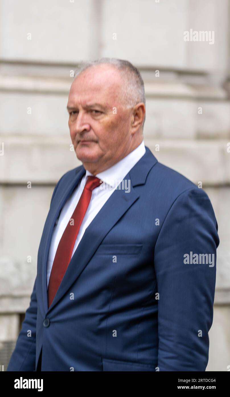 London, UK. 12th Sep, 2023. Zukan Helez, Minister of Defense of Bosnia and Herzegovina (red tie) in Whitehall during his visit to the UK Ministry of Defence Credit: Ian Davidson/Alamy Live News Stock Photo