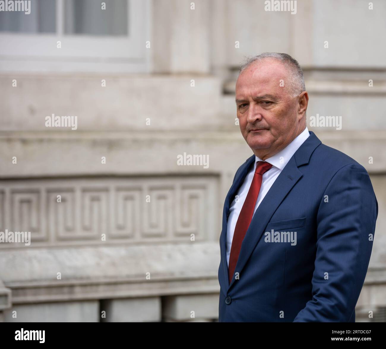 London, UK. 12th Sep, 2023. Zukan Helez, Minister of Defense of Bosnia and Herzegovina (red tie) in Whitehall during his visit to the UK Ministry of Defence Credit: Ian Davidson/Alamy Live News Stock Photo