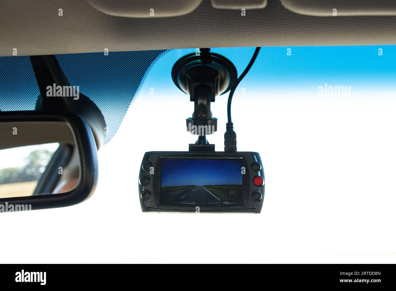 The video recorder records the road on the highway in Ukraine in the
