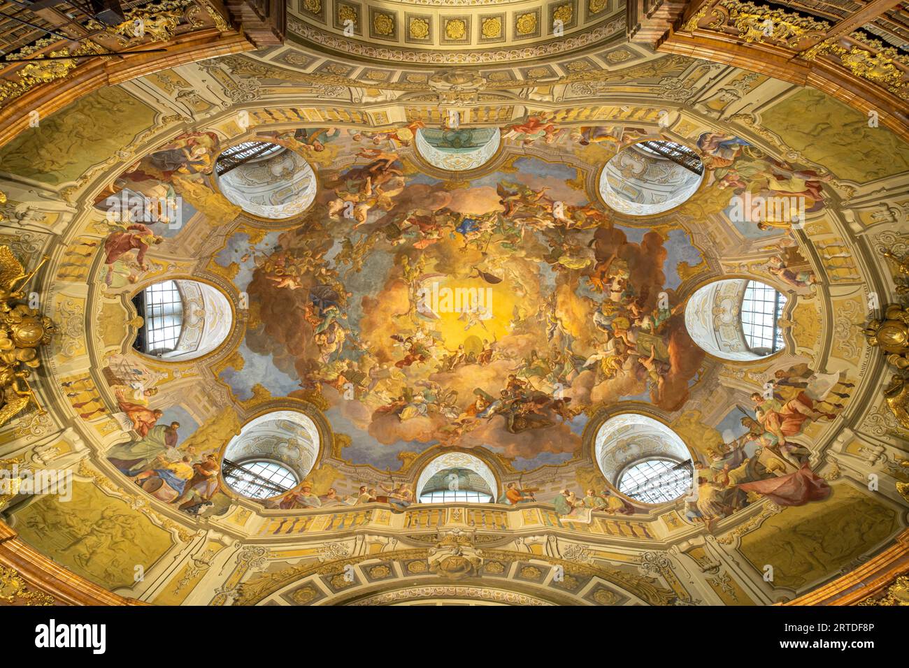 Ceiling frescoes in the state hall of the austrian national library in