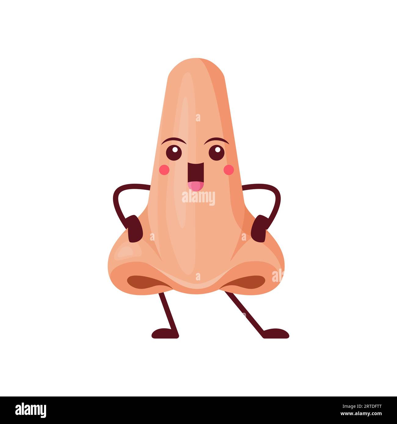 Cartoon nose character, funny vector part of face personage. Learning