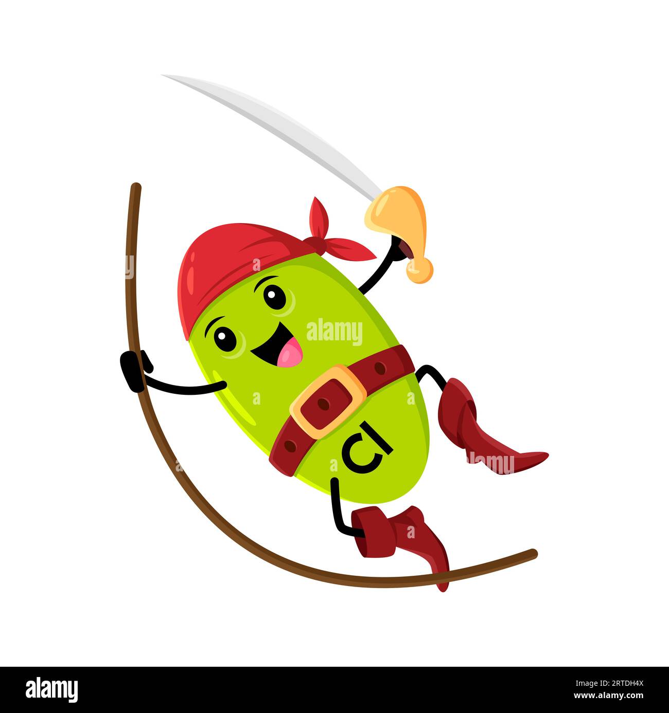 Cartoon vitamin and Cl micronutrient pirate or corsair character