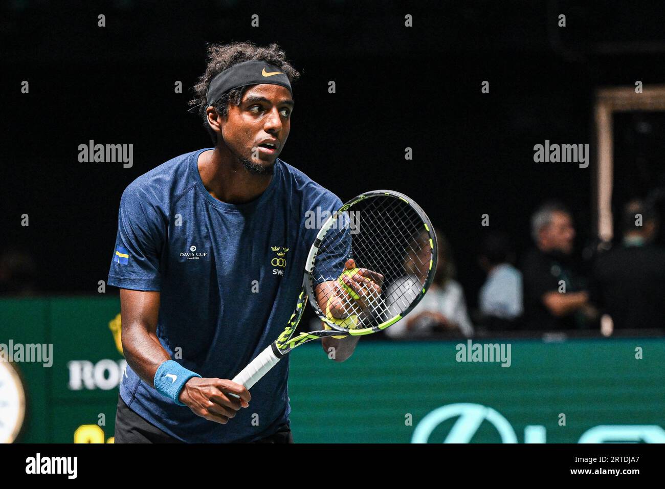 September 12, 2023 Elias Ymer (Sweden) during the Davis Cup finals between Sweden and Chile at Unipol Arena in Bologna, Italia Tennis (Credit Image © Cristiano Mazzi/Sport Press Photo via Credit Zuma