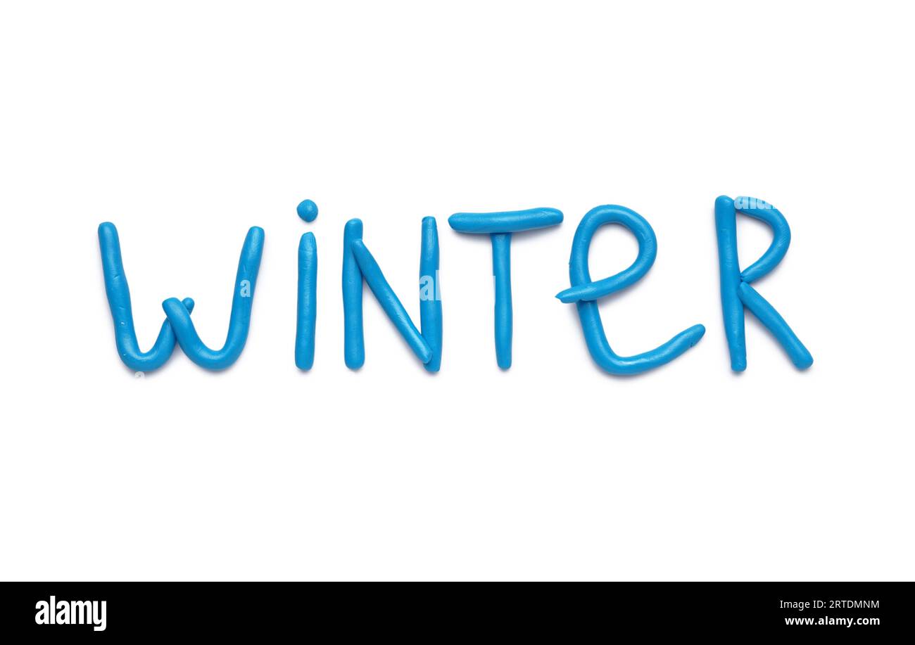 Word WINTER made of play dough on white background Stock Photo - Alamy