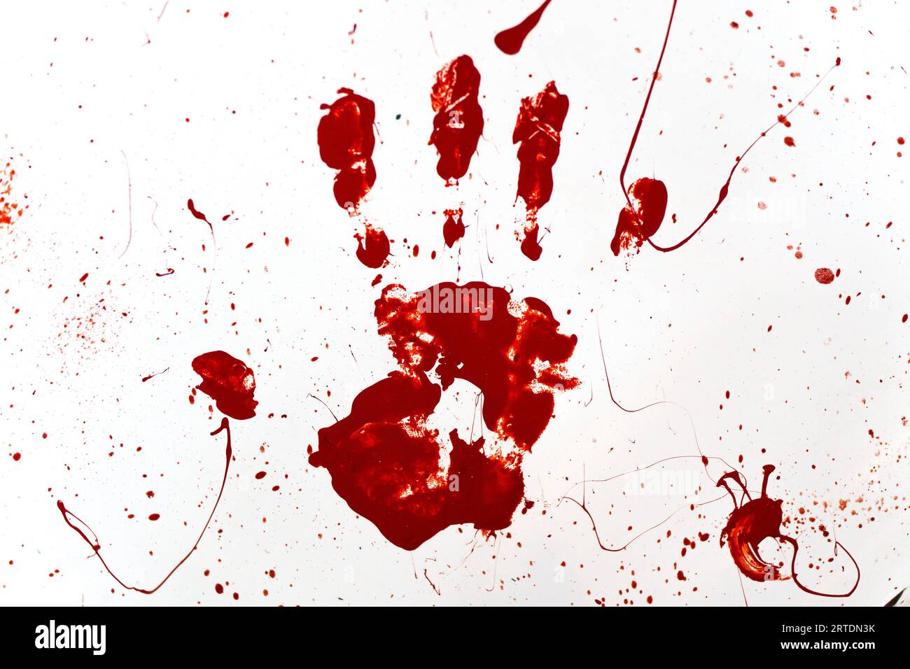 Red Graphic Bloody Sticker Splatter Hand For Halloween Costume