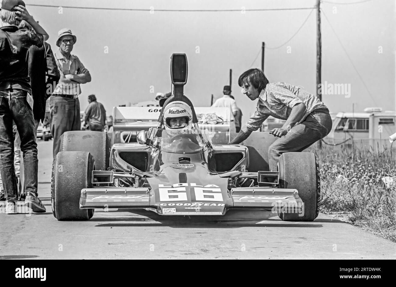 Brian redman in a Carl Hass Racing Lola T330 at the  1973 Watkins Glen SCCA L&M Formula 5000, Sstarted 4th, finished 2nd Stock Photo