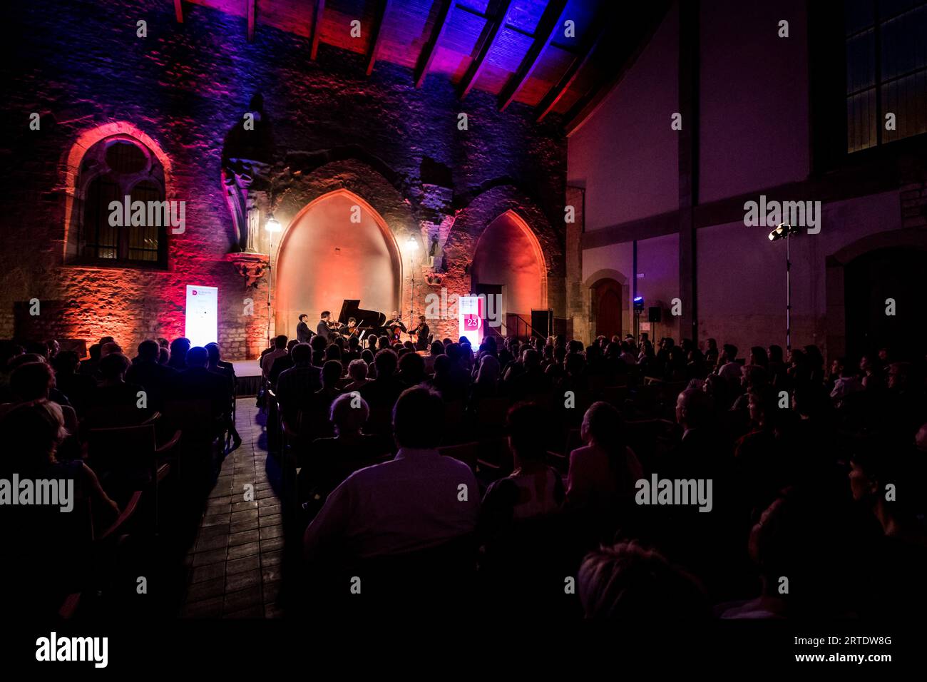 Prague, Czech Republic. 12th Sep, 2023. Concert of Sedlacek Quartet during the Dvorak's Prague international music festival at St Agnes Convent in Prague, Czech Republic, September 12, 2023. Credit: Jaroslav Svoboda/CTK Photo/Alamy Live News Stock Photo