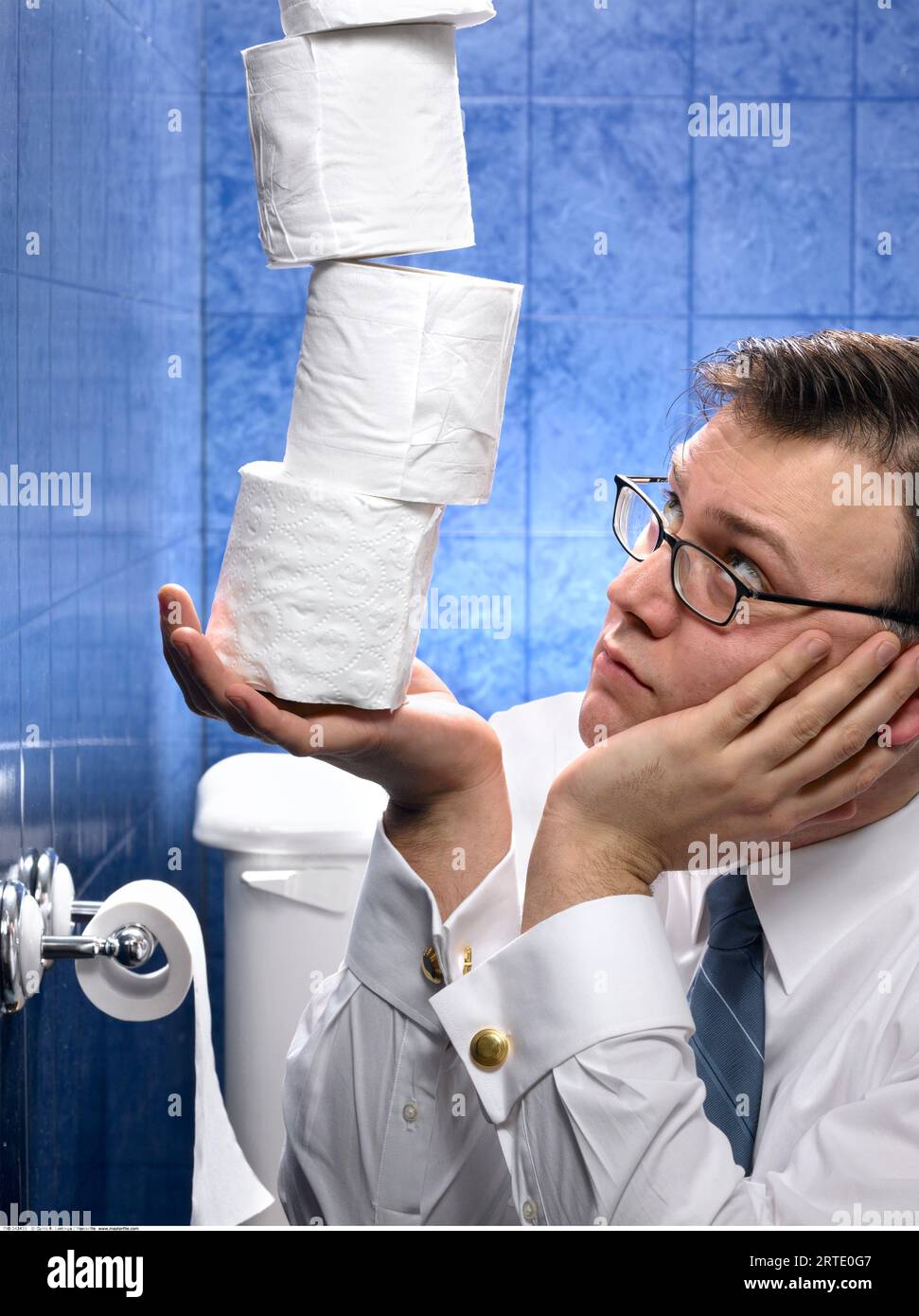 Businessman on the toilet hi-res stock photography and images - Alamy