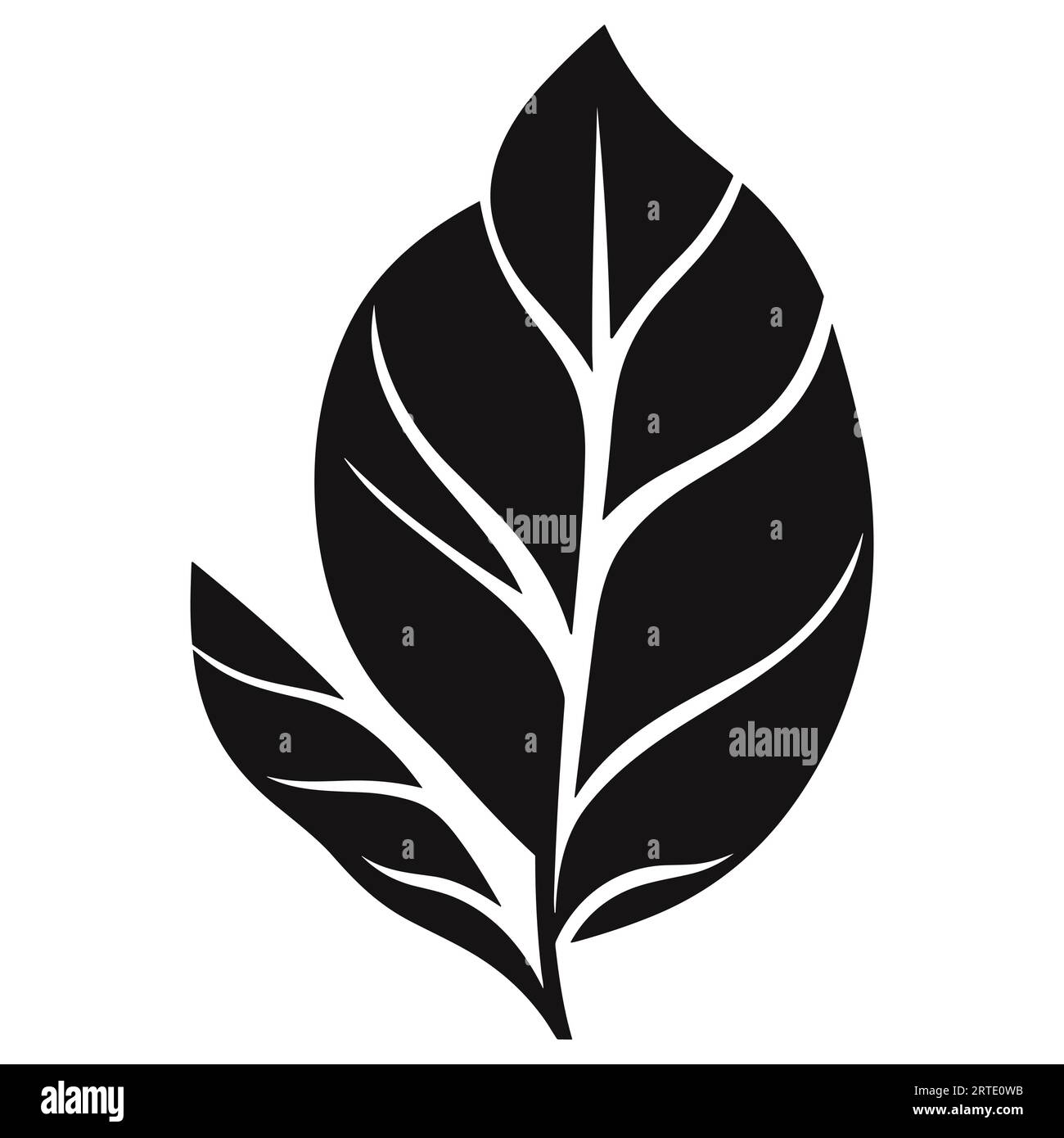Leaf simple black and white simple vector Stock Vector Image & Art - Alamy