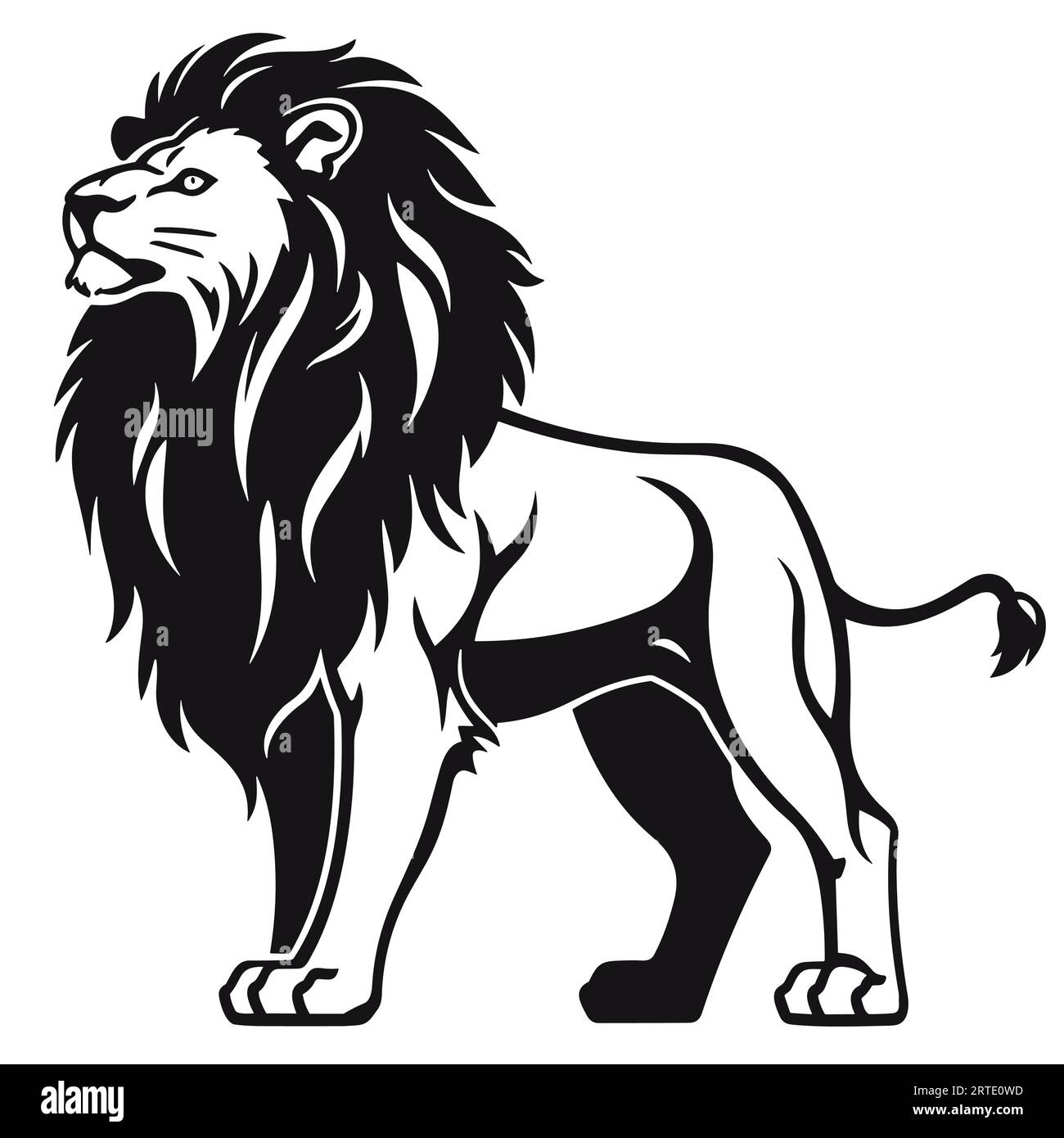 Lion monochrome icon vector illustration Stock Vector