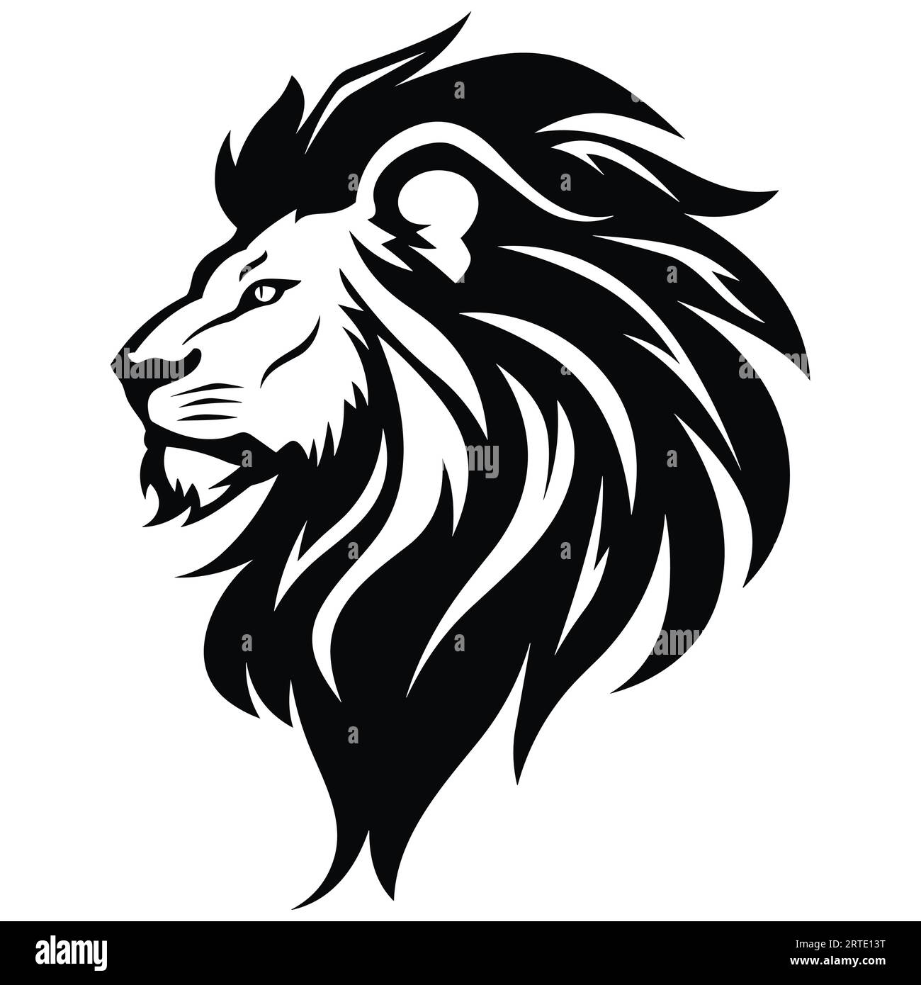 Lion monochrome icon vector illustration Stock Vector