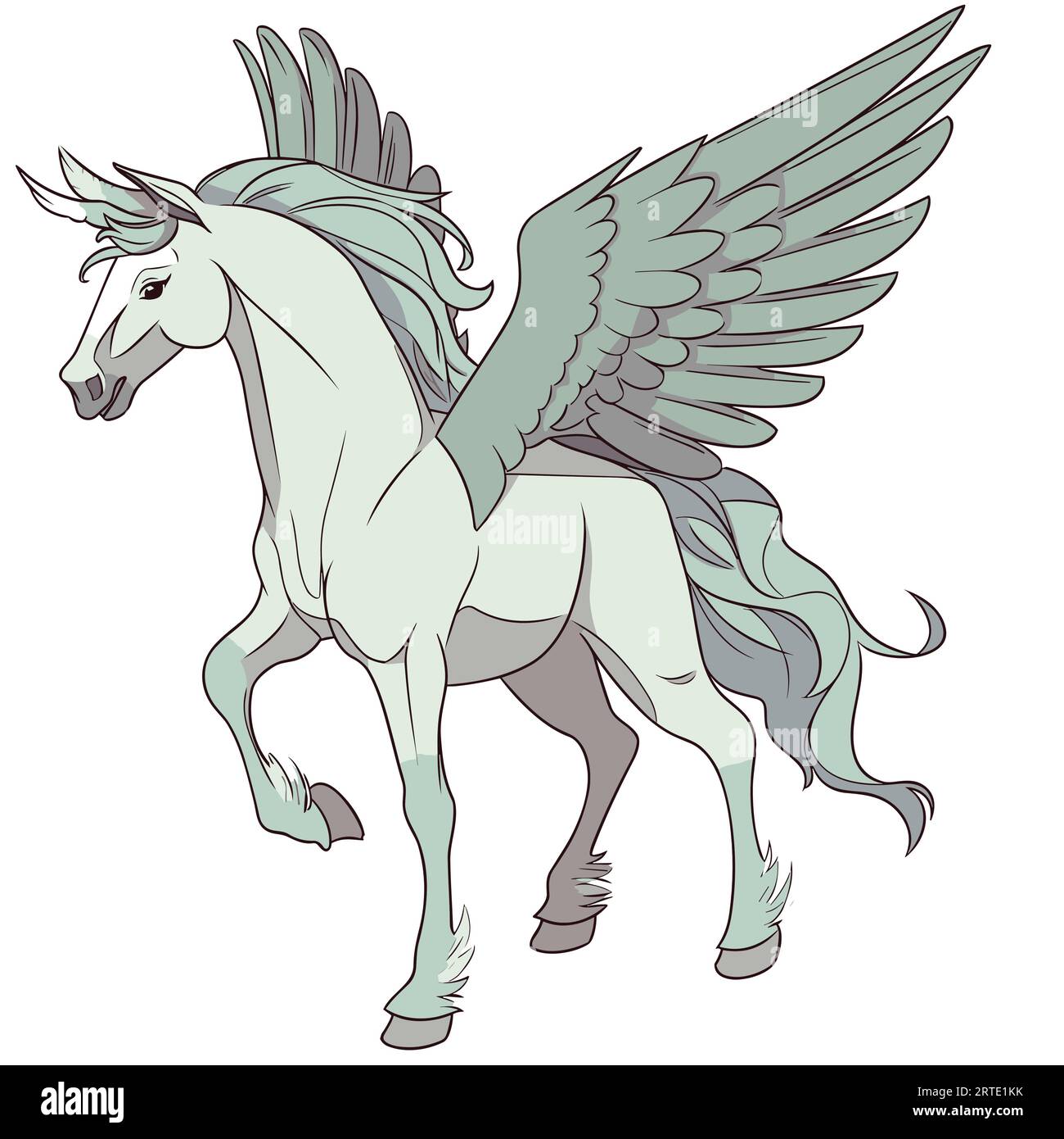 Pegasus with wings simple vector Stock Vector Image & Art Alamy