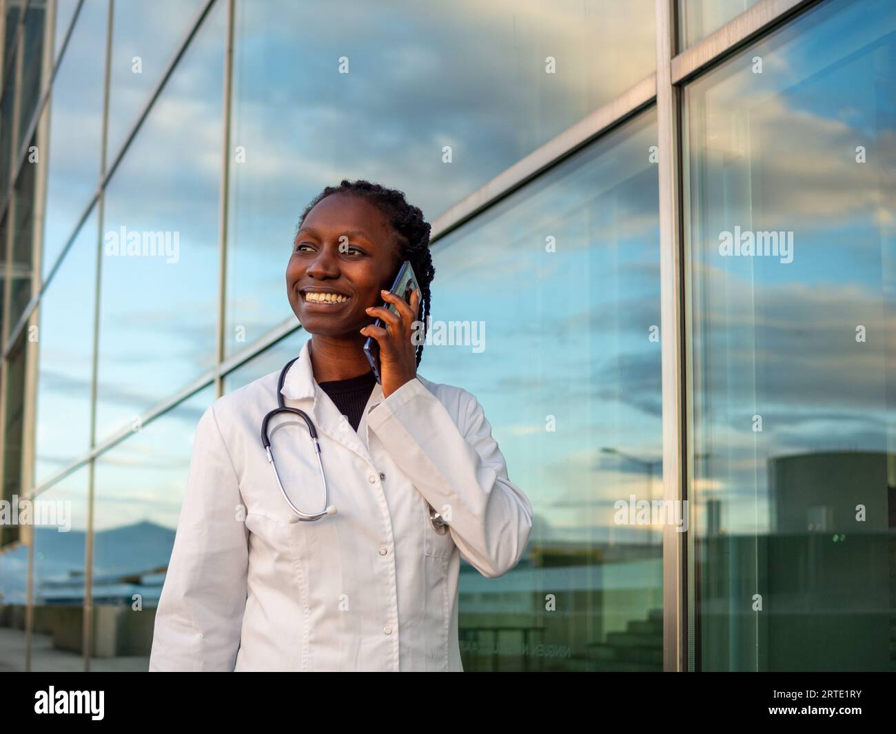 Portrait young african doctor talking hi-res stock photography and ...