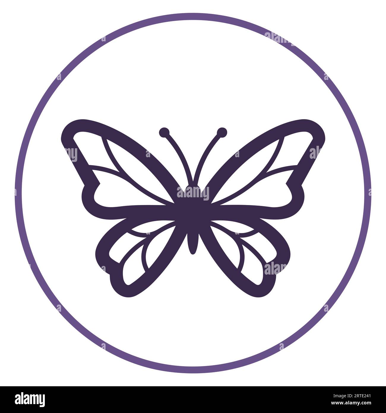 Line butterfly icon button isolated white background Stock Vector Image ...