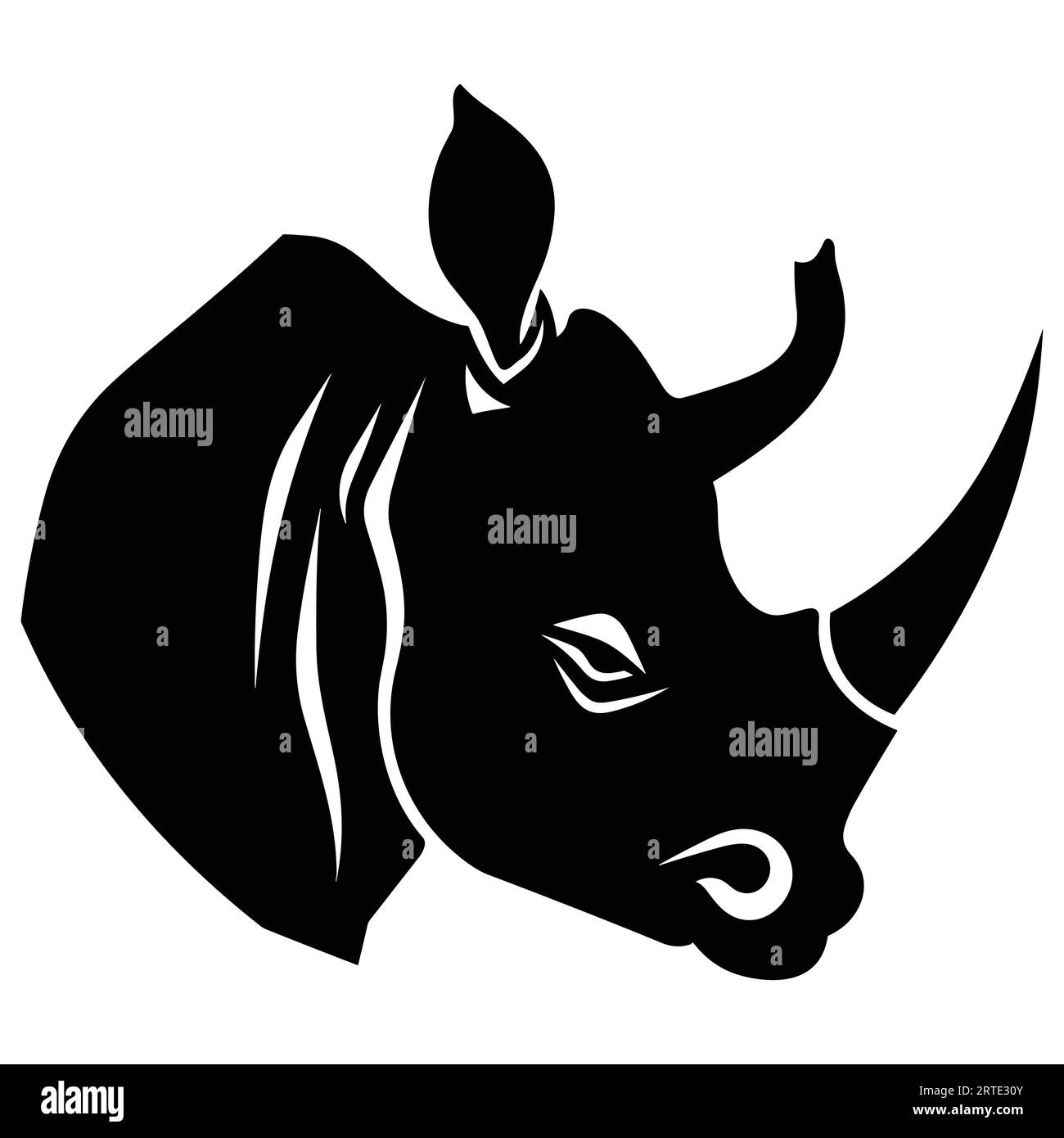 Rhino silhouette simple vector flat design Stock Vector