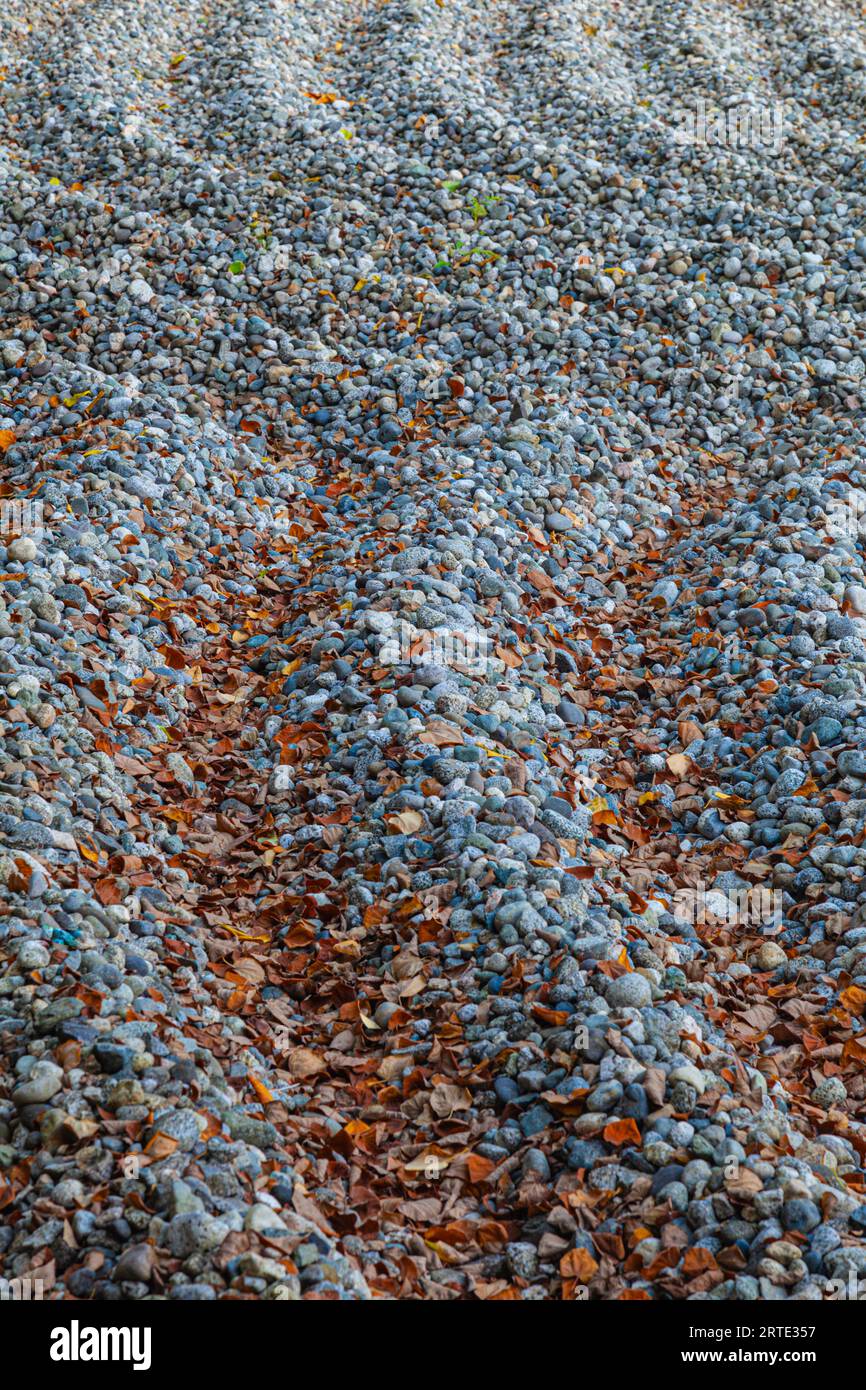 Zen stone sculpture in the stone garden of VanDusen Gardens in