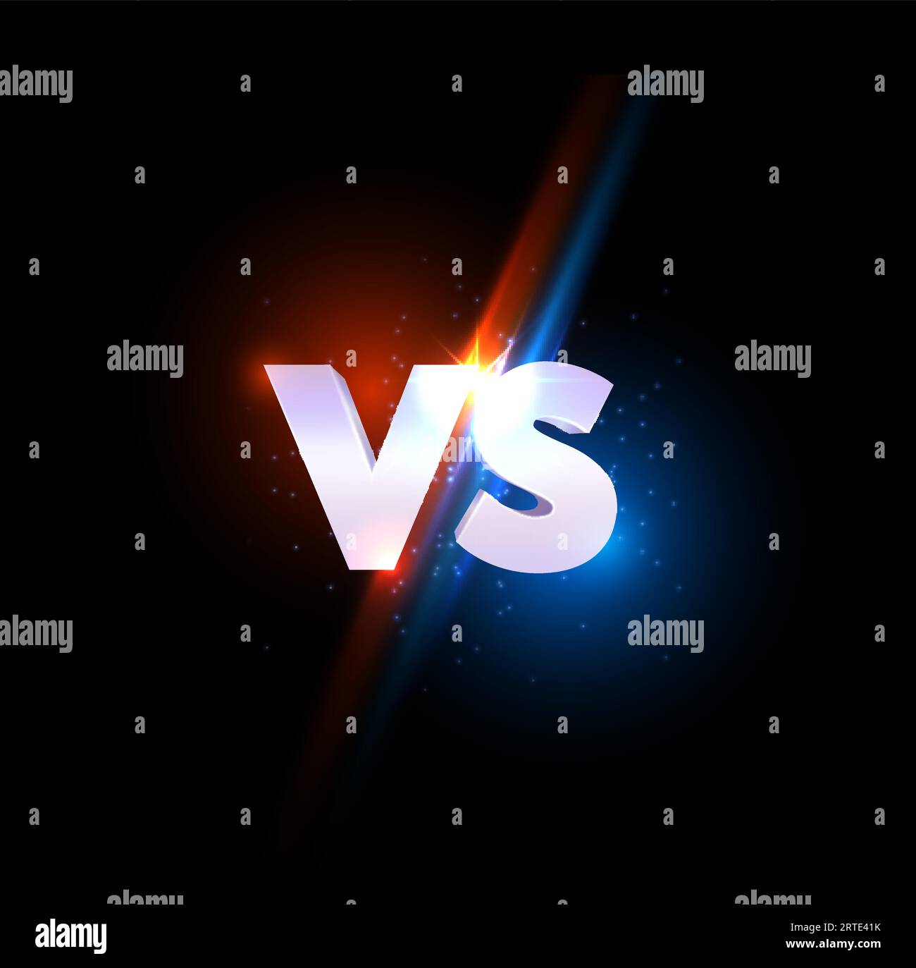 Versus vs lightning sign, game, sport confrontation or challenge ...