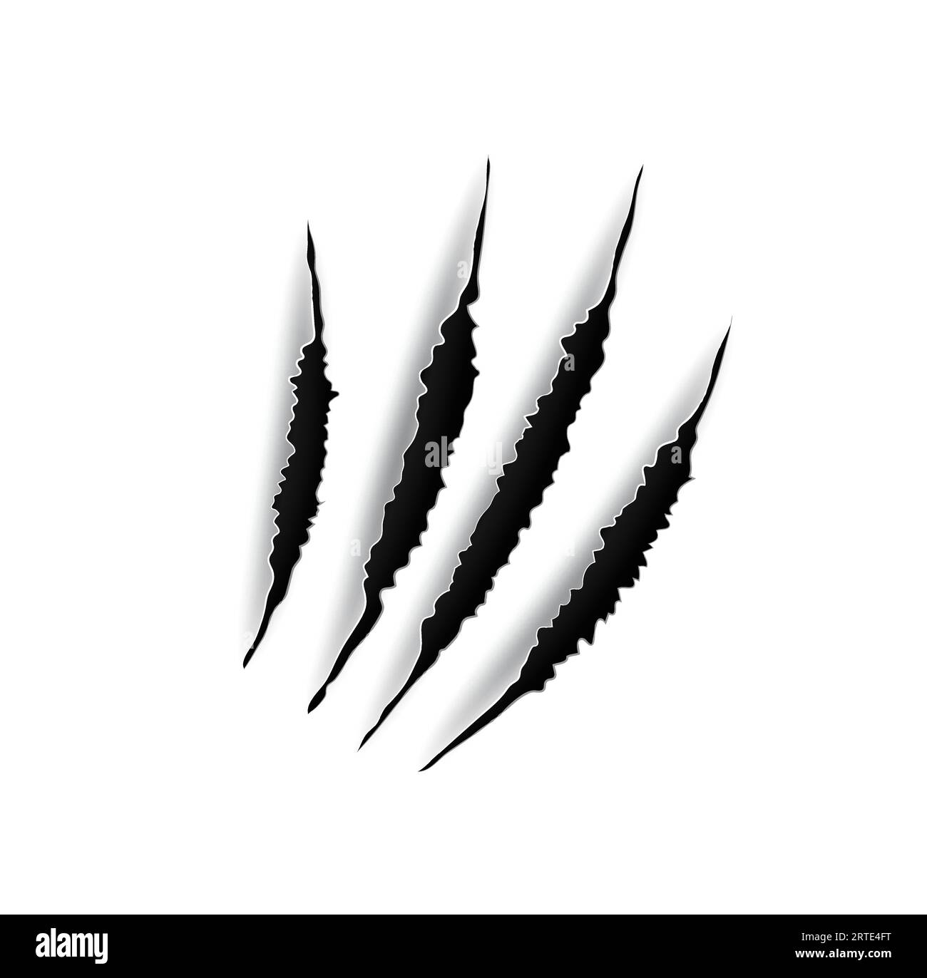 Animal claw mark scratches. Predator, bird of prey or monster paw slash