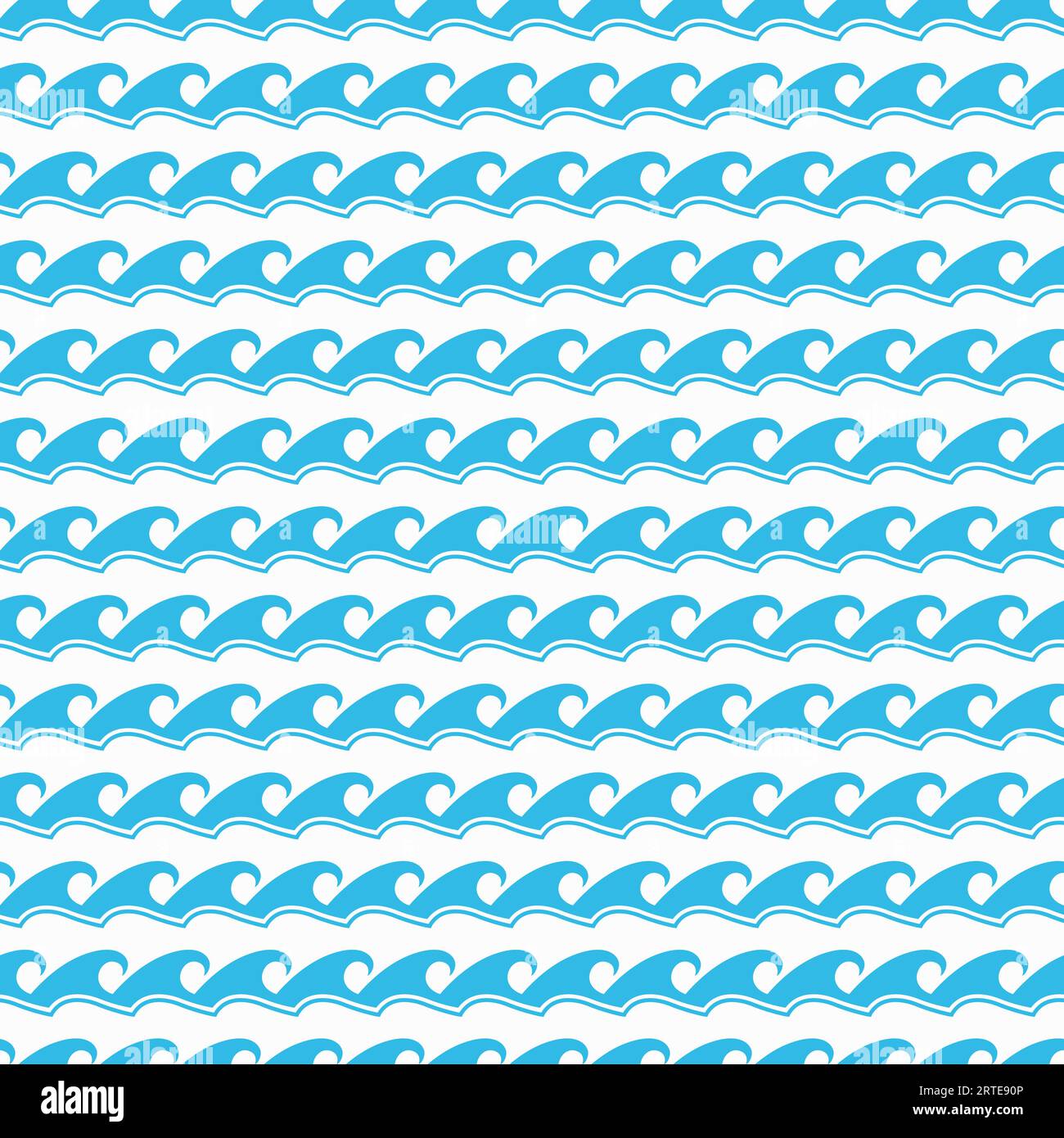 Sea and ocean surf wave seamless pattern. Vector sea and ocean blue water background with summer storm waves and tides. Marine nature backdrop with ripples, water flows and splashes, nautical themes Stock Vector