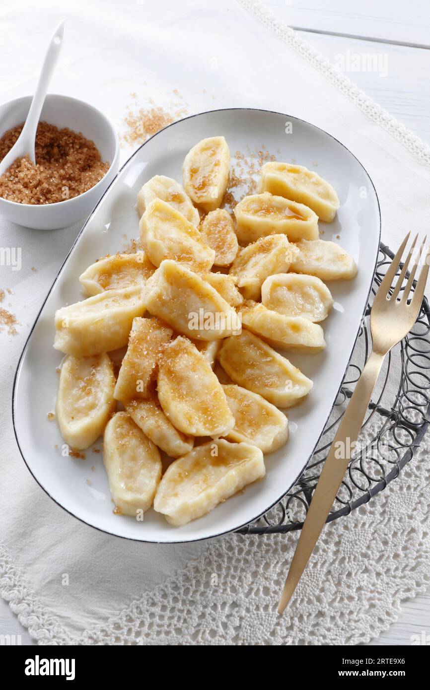 Polish pierogi Leniwe - sweet curd dumplings Stock Photo - Alamy Polish pierogi Leniwe - sweet curd dumplings Stock Photo - Alamy
