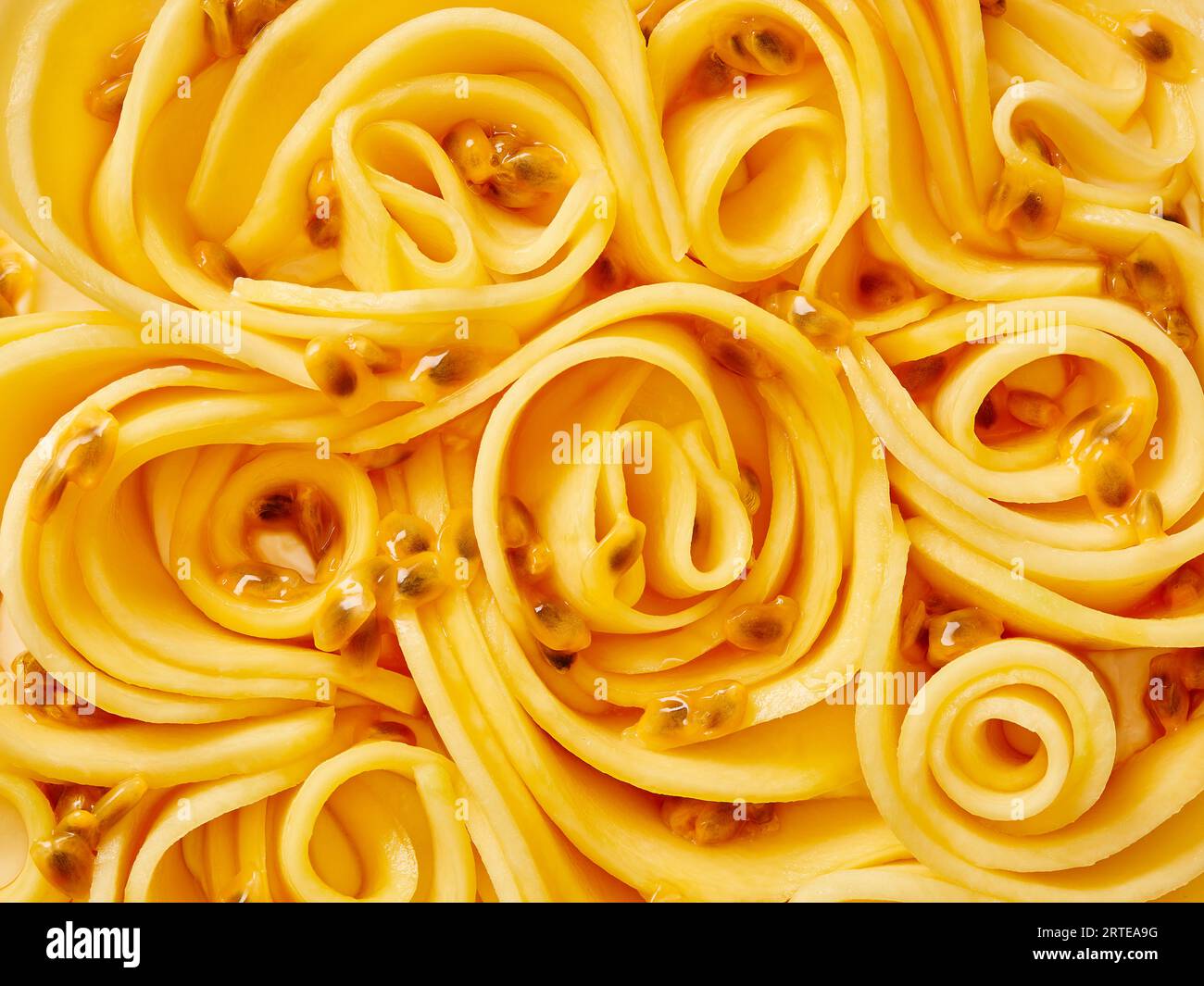 Mango rolls with passion fruit Stock Photo