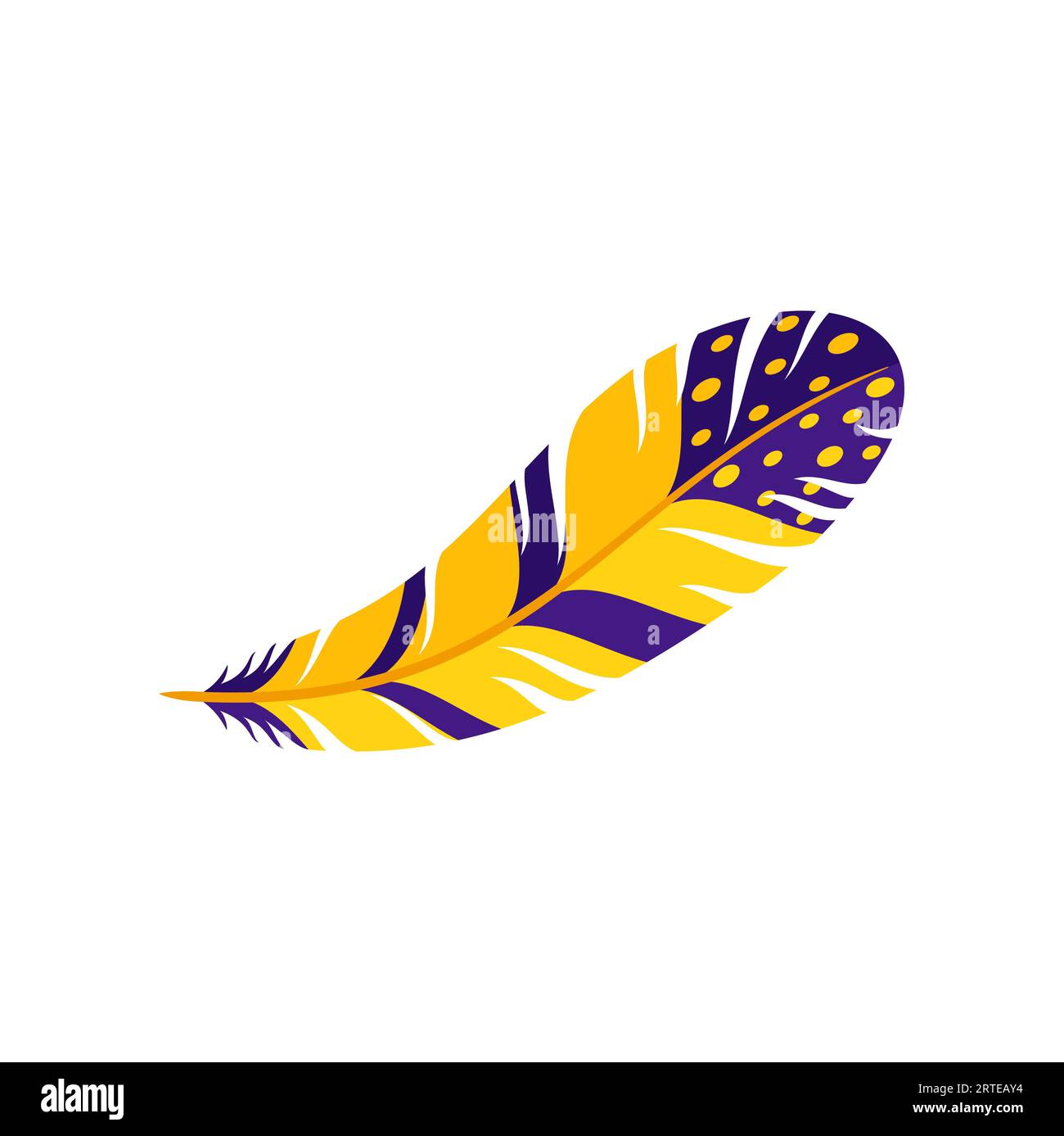 Cartoon feather Barranquilla carnival holiday object, folkloric celebration attribute. Vector
