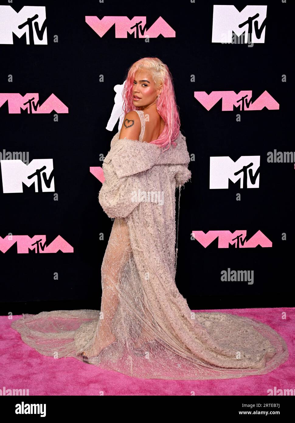 Karol G attending the MTV Video Music Awards 2023 held at the Prudential Center in Newark, New Jersey. Picture date: Tuesday September 12, 2023. Stock Photo