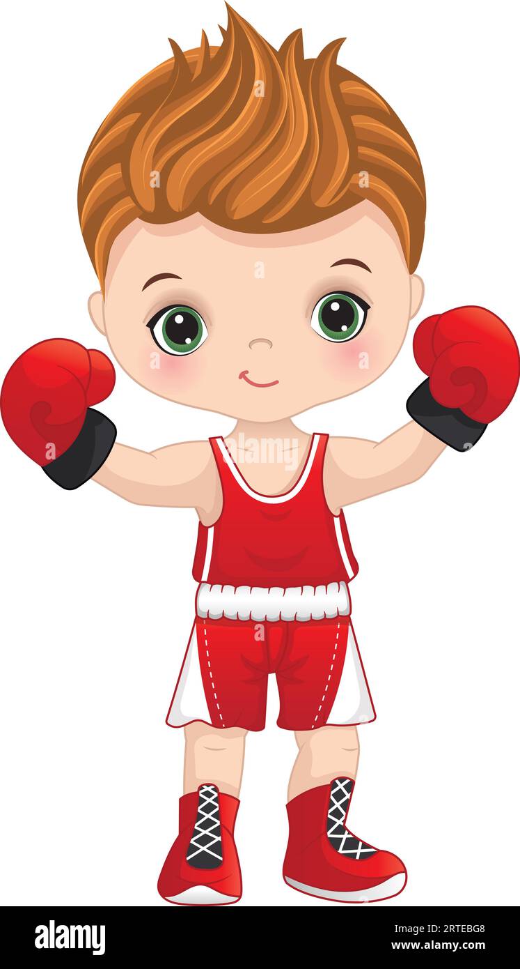 Vector Cute Little Boy Boxing Stock Vector Image & Art - Alamy