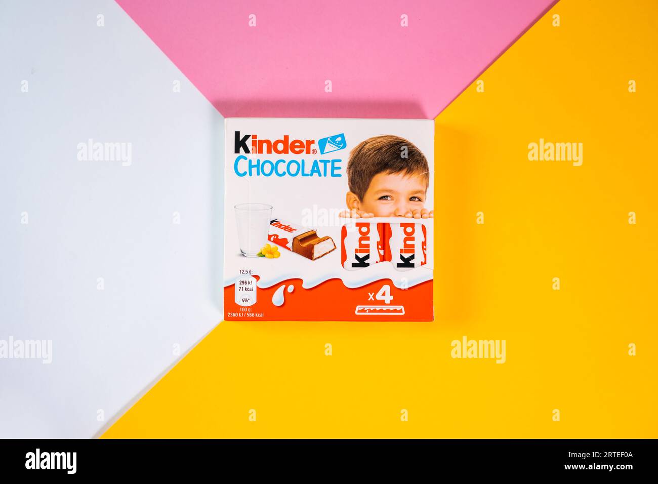 Advertising photo of Kinder chocolate Stock Photo Alamy