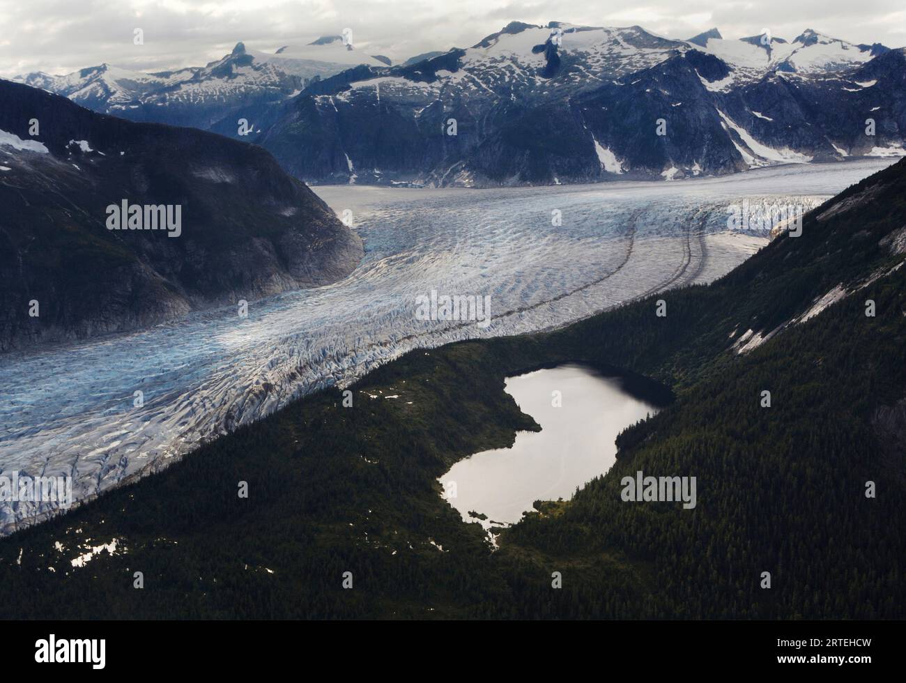 Taku Glacier advances in the Juneau Icefield of Alaska, USA; Juneau, Alaska, United States of America Stock Photo