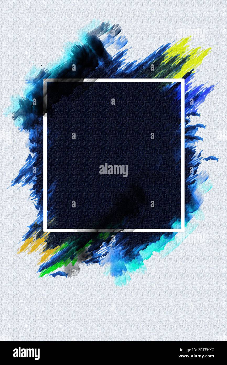 Blue watercolor paint stroke background frame vector illustration Stock ...