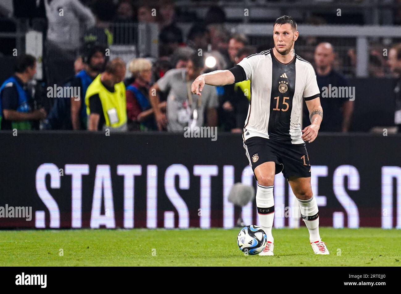 Dortmund, Germany. 12th Sep, 2023. DORTMUND, GERMANY - SEPTEMBER 12: Niklas Sule of Germany runs with the ball during the International Friendly match between Germany and France at Signal Iduna Park on September 12, 2023 in Dortmund, Germany. (Photo by Joris Verwijst/BSR Agency) Credit: BSR Agency/Alamy Live News Stock Photo