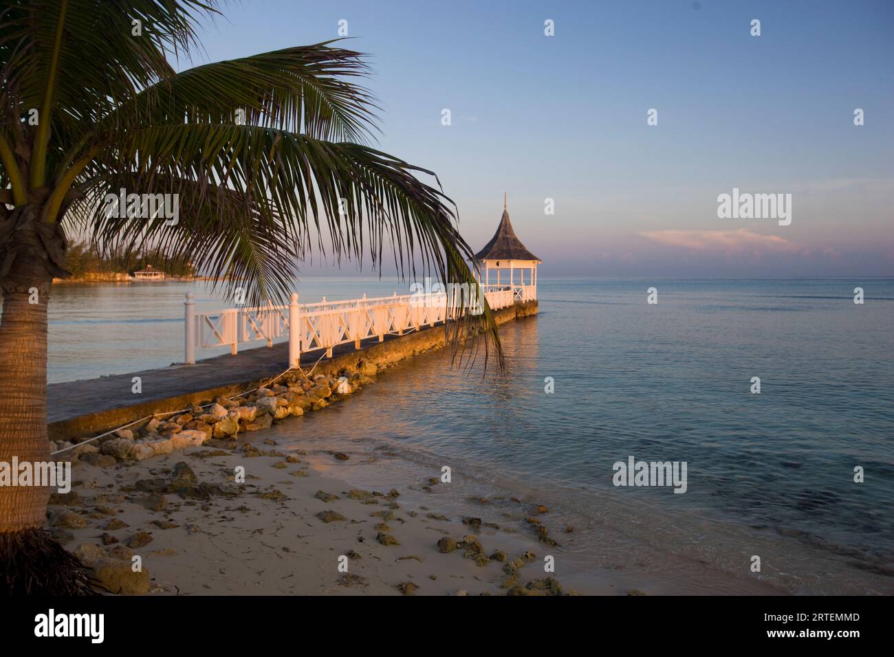 Jamaica beach sunset palm tree hi-res stock photography and images - Alamy