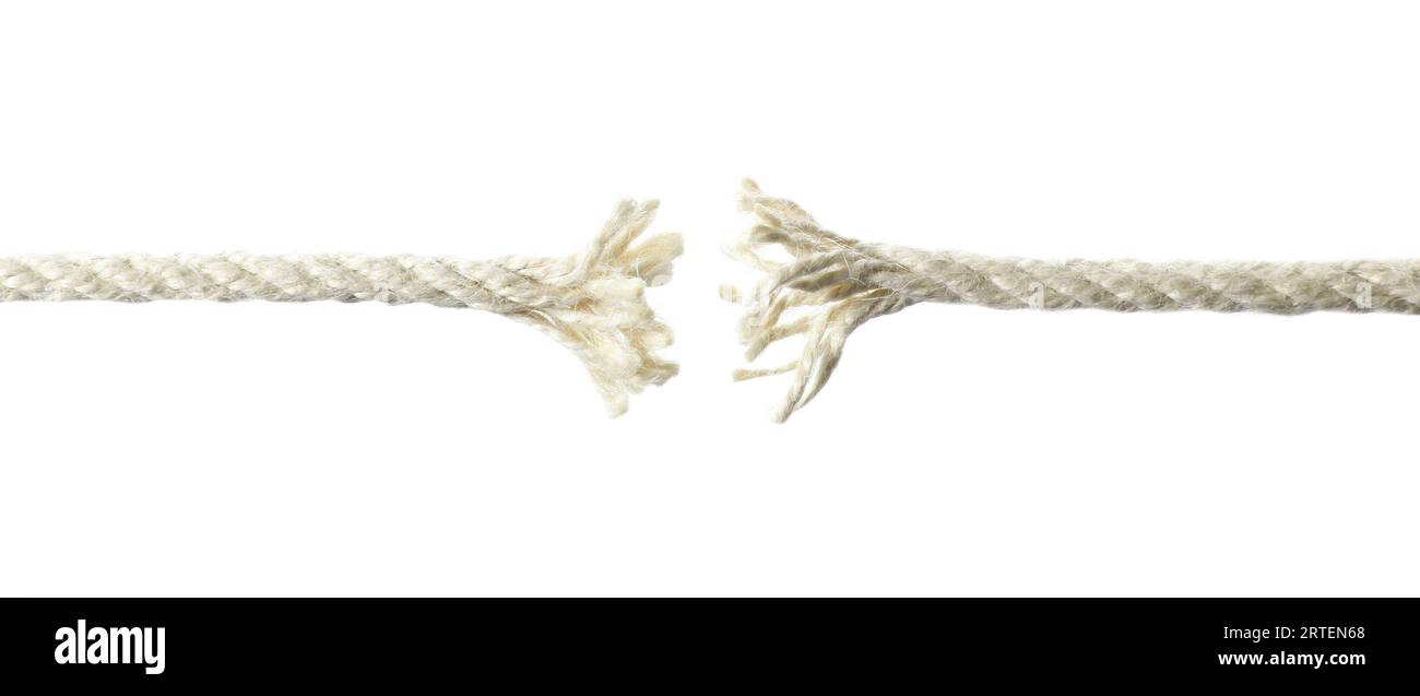 Torn hemp rope isolated on white. Natural material Stock Photo - Alamy