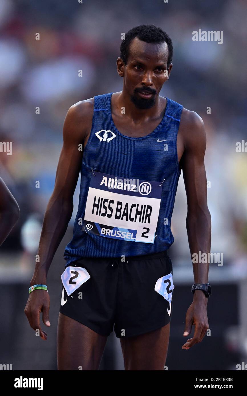 BRUSSELS - Youssouf Hiss Bachir during the 10000 meters of the Allianz Memorial Van Damme 2023, part of the 2023 Diamond League series at the King Baudouin Stadium September 8, 2023 in Brussels, Belgium. ANP | Hollandse Hoogte | GERRIT VAN COLOGNE Stock Photo
