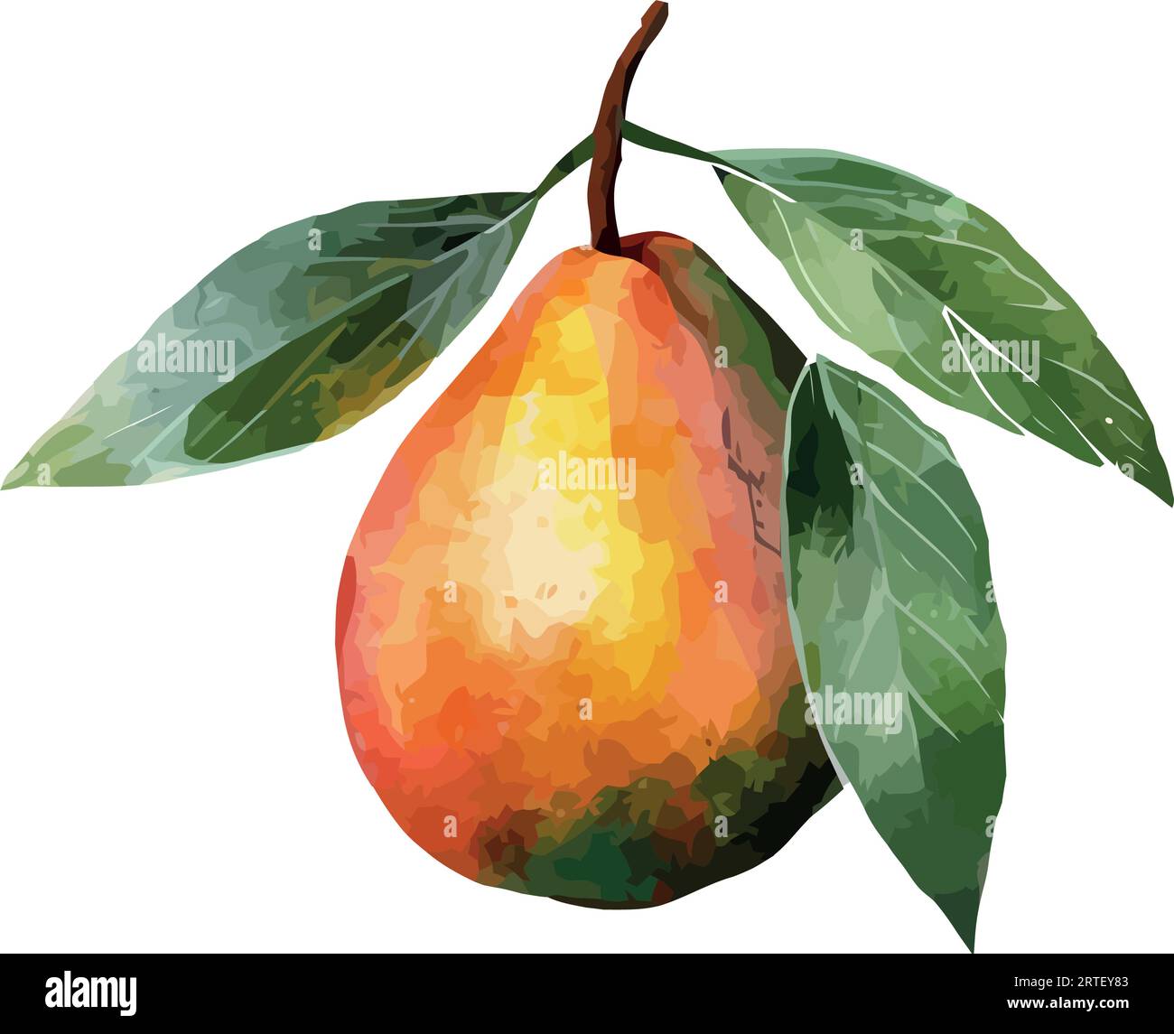 Ripe fruit on branch, fresh nature illustration Stock Vector Image ...