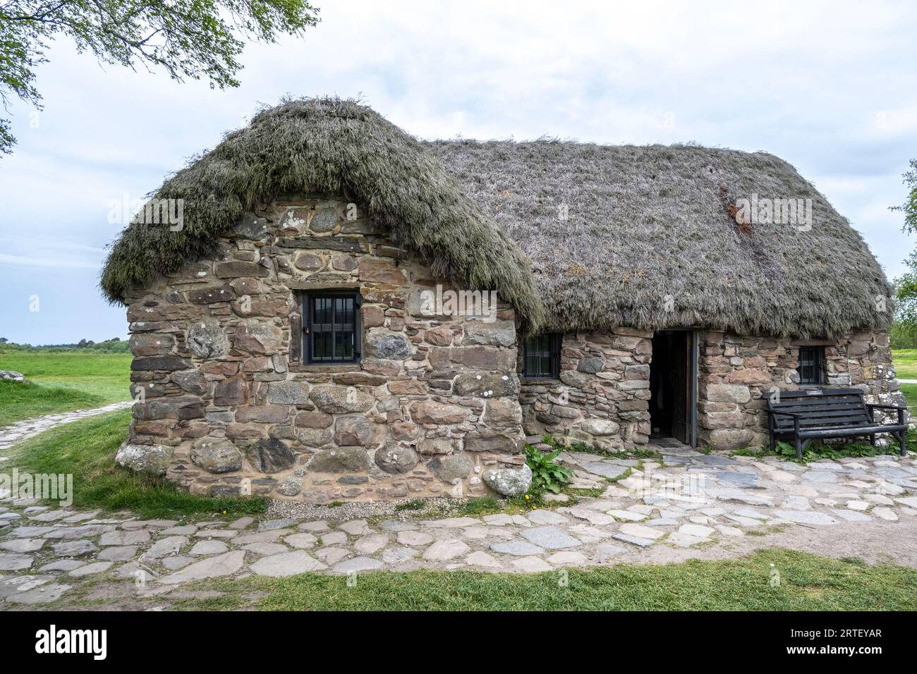 Leanach Cottage on the Culloden Battlefield Stock Photo