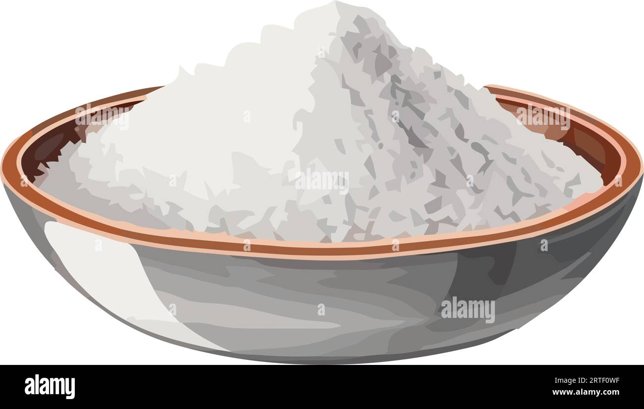 Healthy meal Basmati rice, organic seasoning, rock salt Stock Vector Image & Art Alamy
