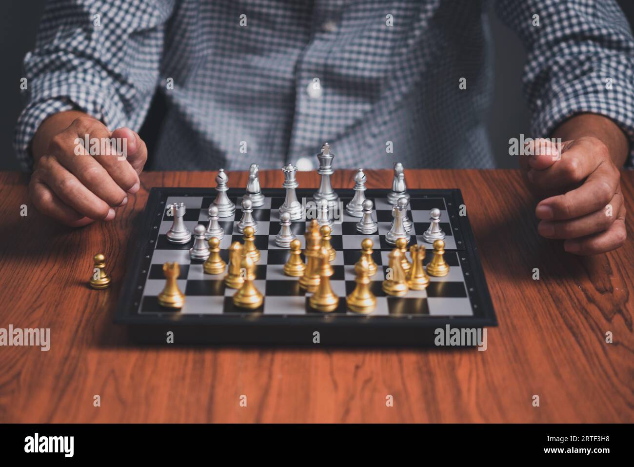 Playing Chess. Man Thinking about His Next Chess Move Stock Image - Image  of strategy, game: 213752197