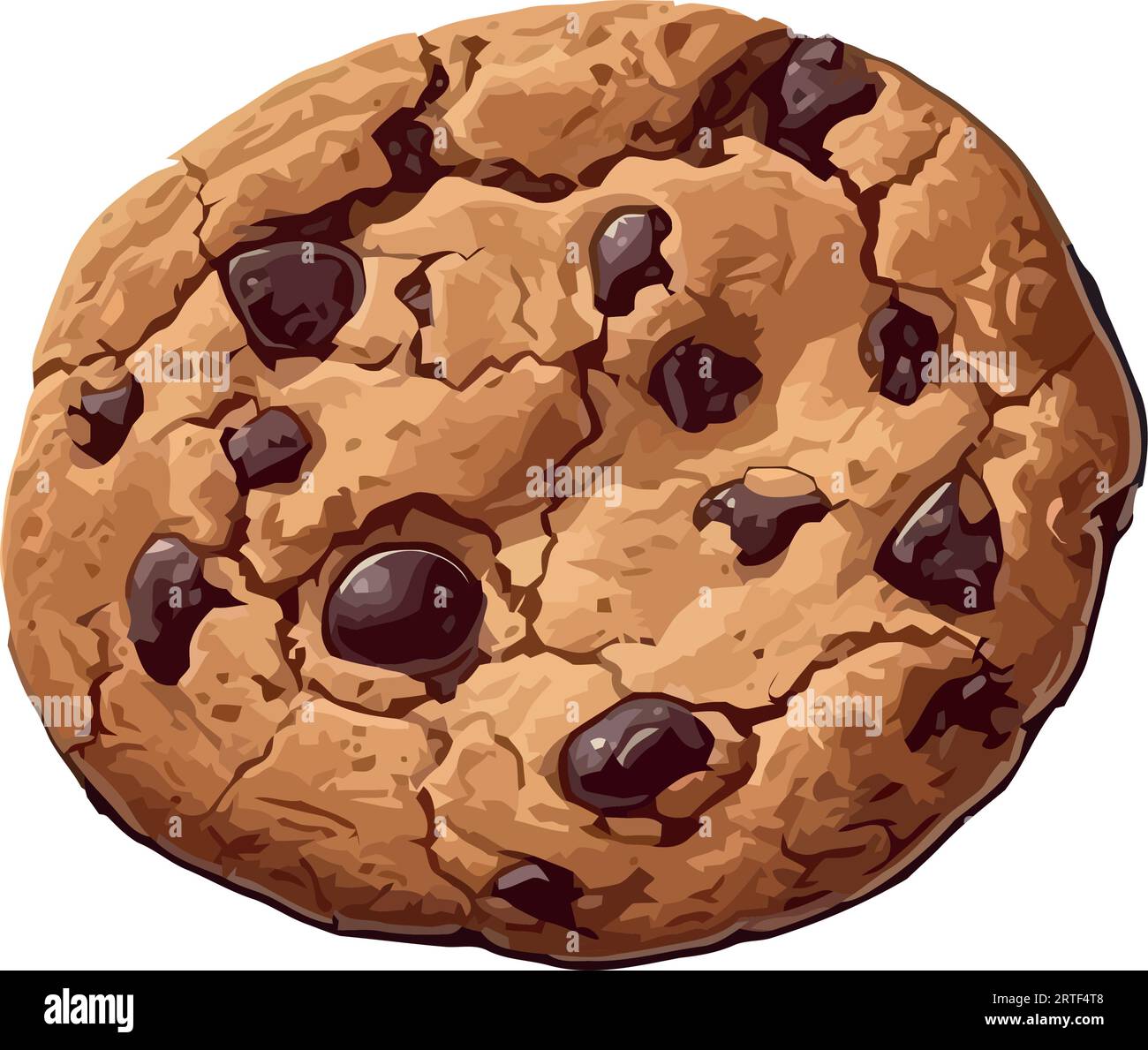 Homemade chocolate chip cookies, a sweet indulgence Stock Vector Image 