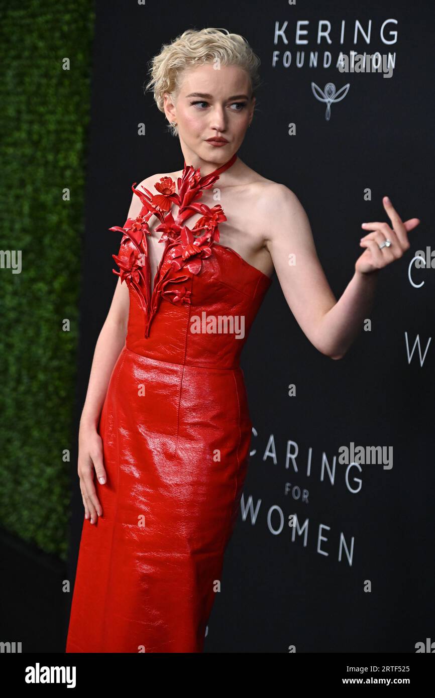 julia garner red dress Julia Garner Heats Up Critics' Choice in Red Hot Sheer Mini Dress