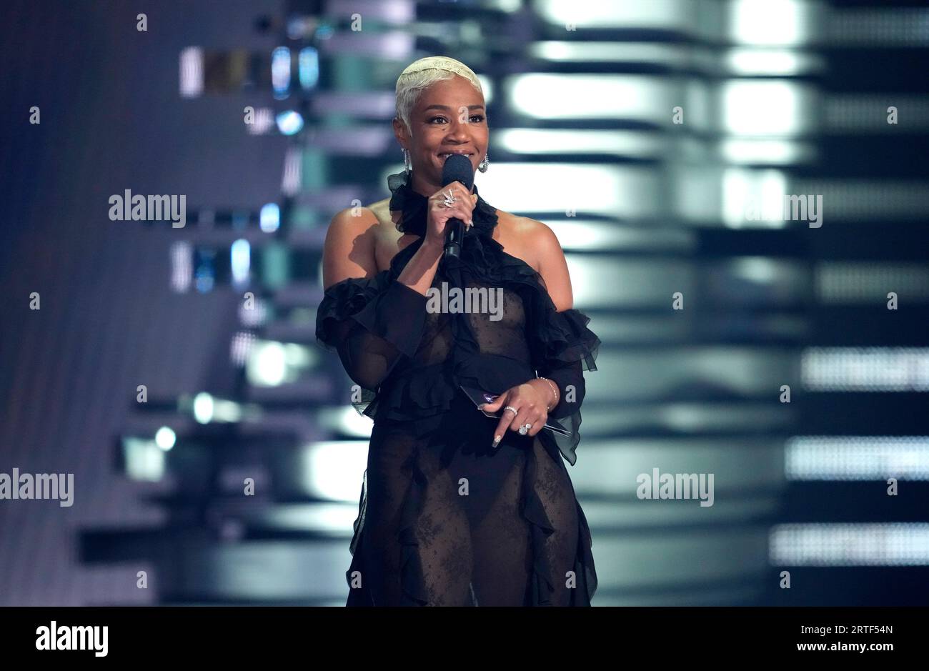 Tiffany Haddish presents the award for best afrobeats during the MTV Video Music Awards on Tuesday, Sept