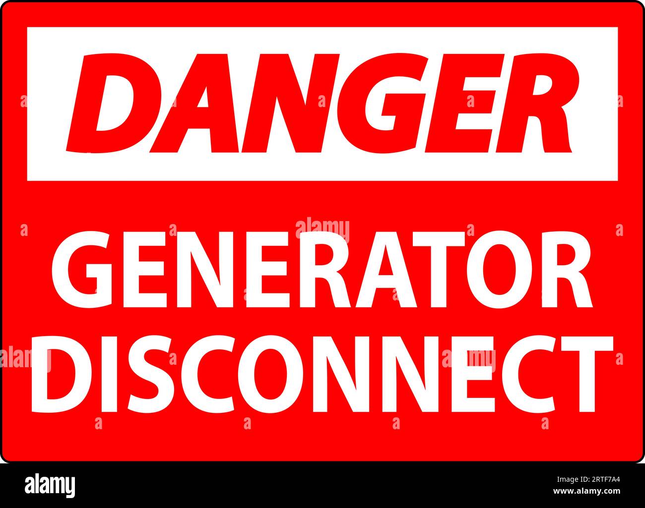 Danger Sign Generator Disconnect Stock Vector Image & Art Alamy