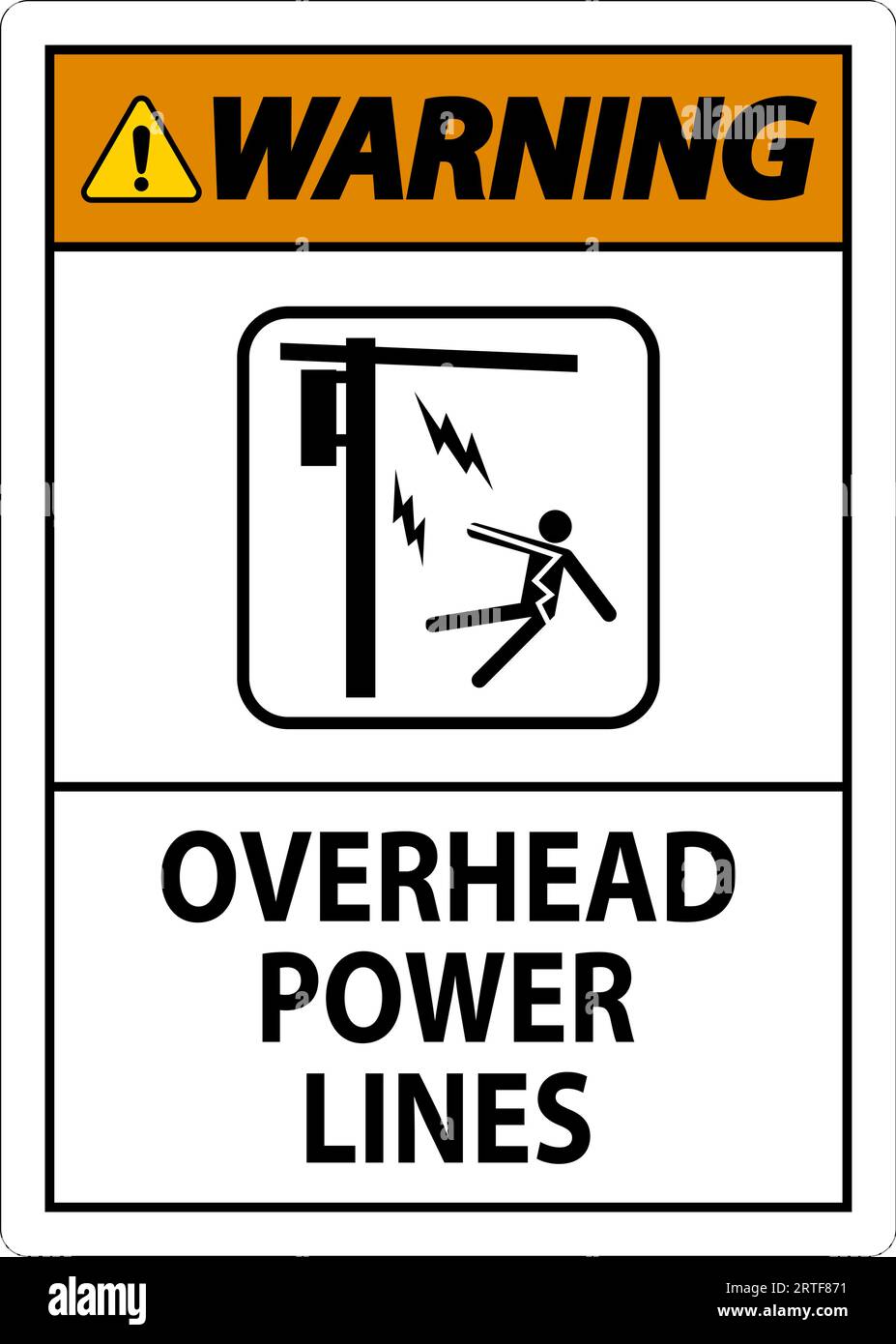 Warning Sign Overhead Power Lines Stock Vector Image & Art Alamy