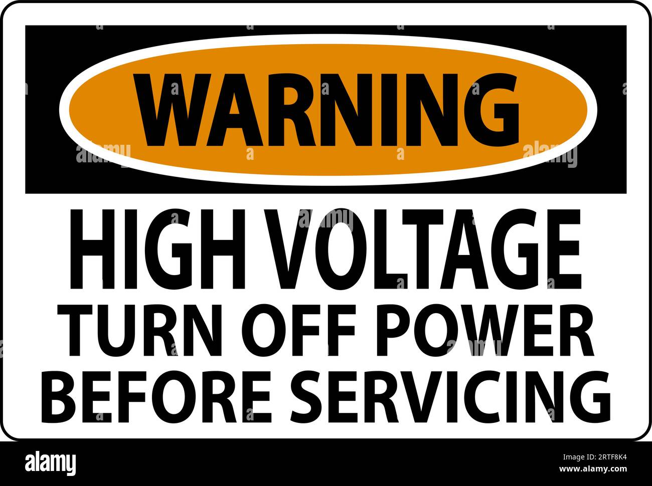 Warning Sign High Voltage Turn Off Power Before Servicing Stock Vector