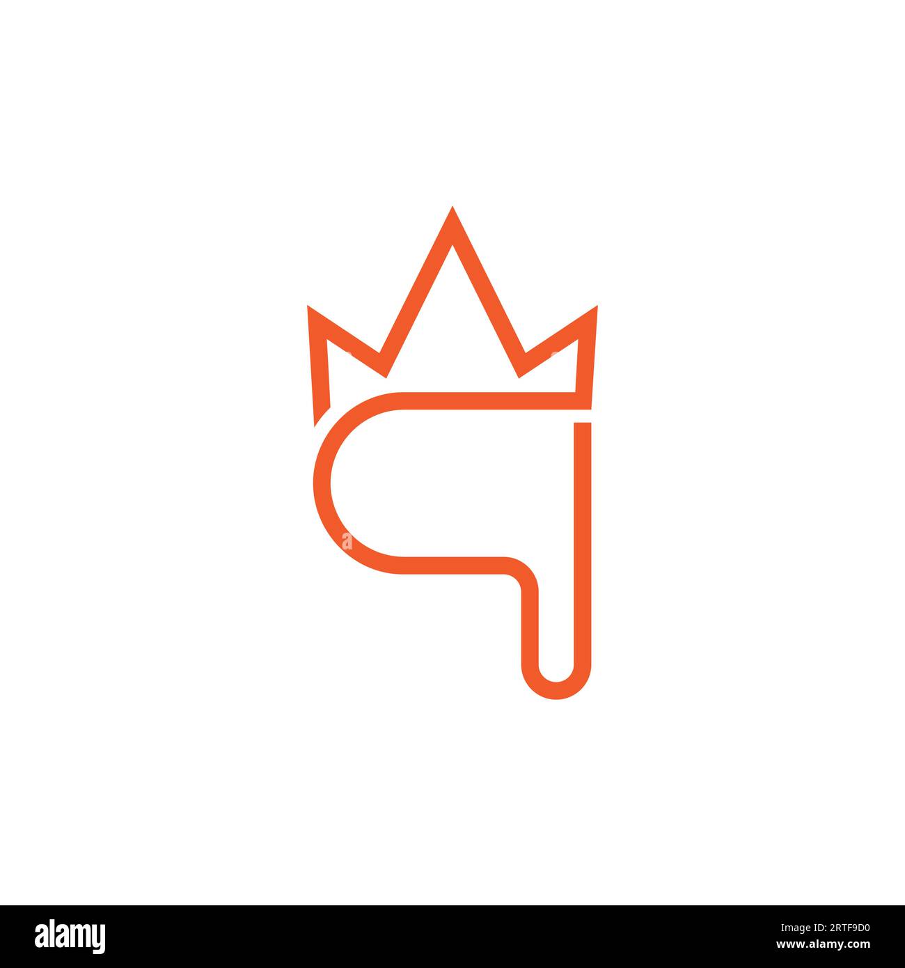 letter cq crown simple logo vector Stock Vector