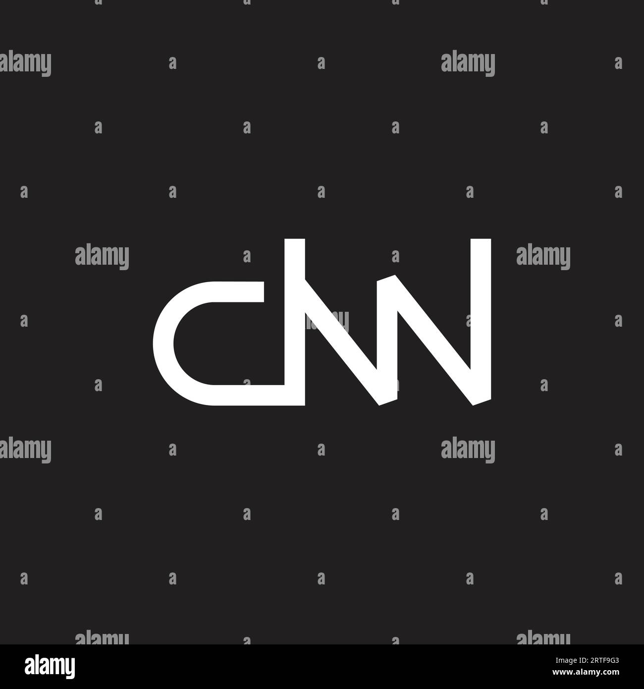 letter dw stripes simple line logo vector Stock Vector