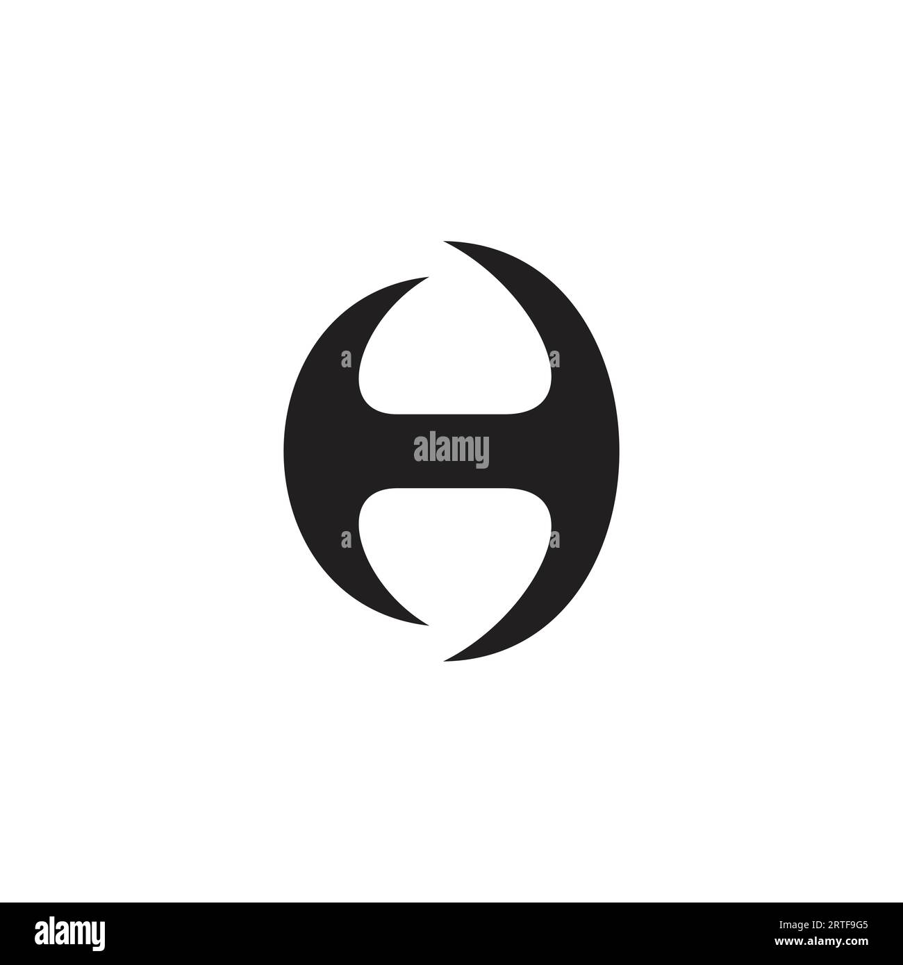 letter hd simple curves geometric logo vector Stock Vector