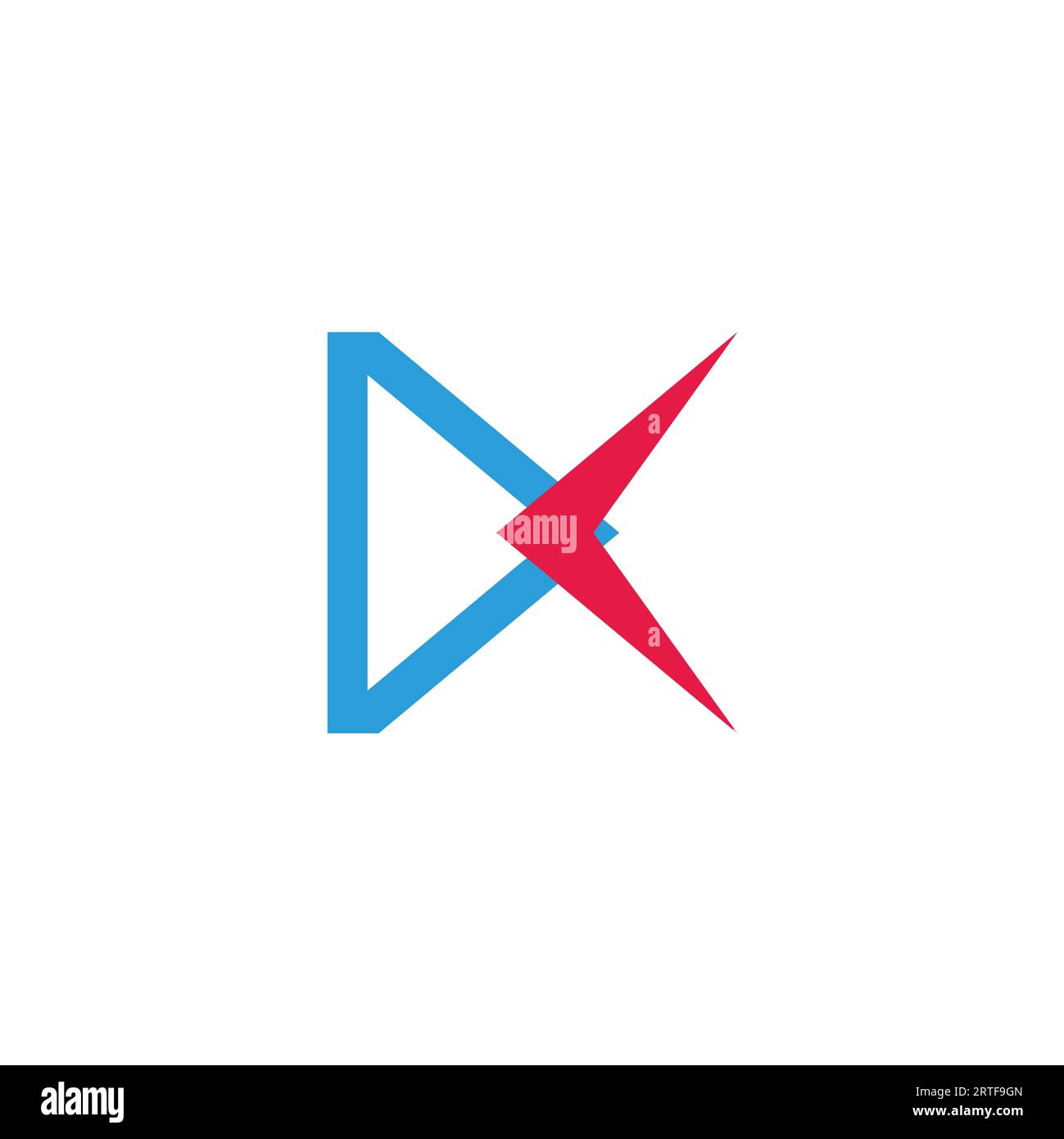 letter dk simple triangle arrow logo vector Stock Vector