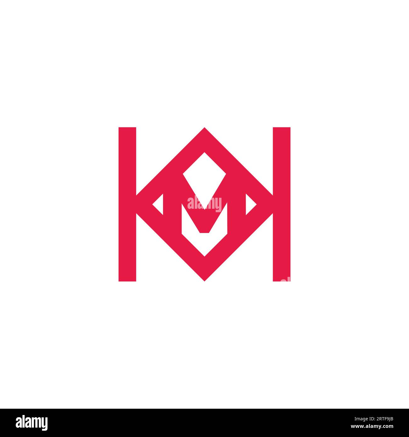 letter hm linked geometric line logo vector Stock Vector